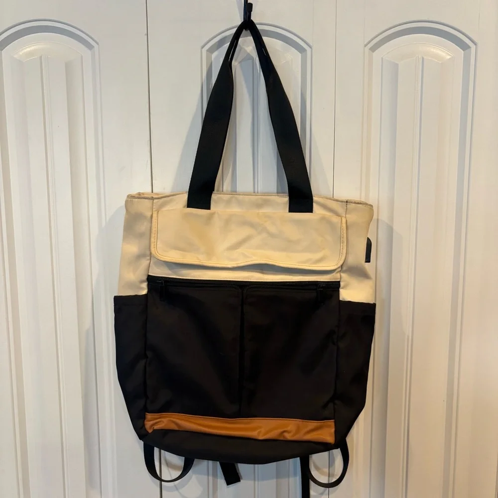 Cream And Black‎ Backpack